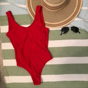 NWOT Red one piece swimmie